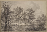 W 058
<br/>
Drents landschap met waterpoel
<br/>
<em>Drielst, Egbert van (1745-1818)</em>